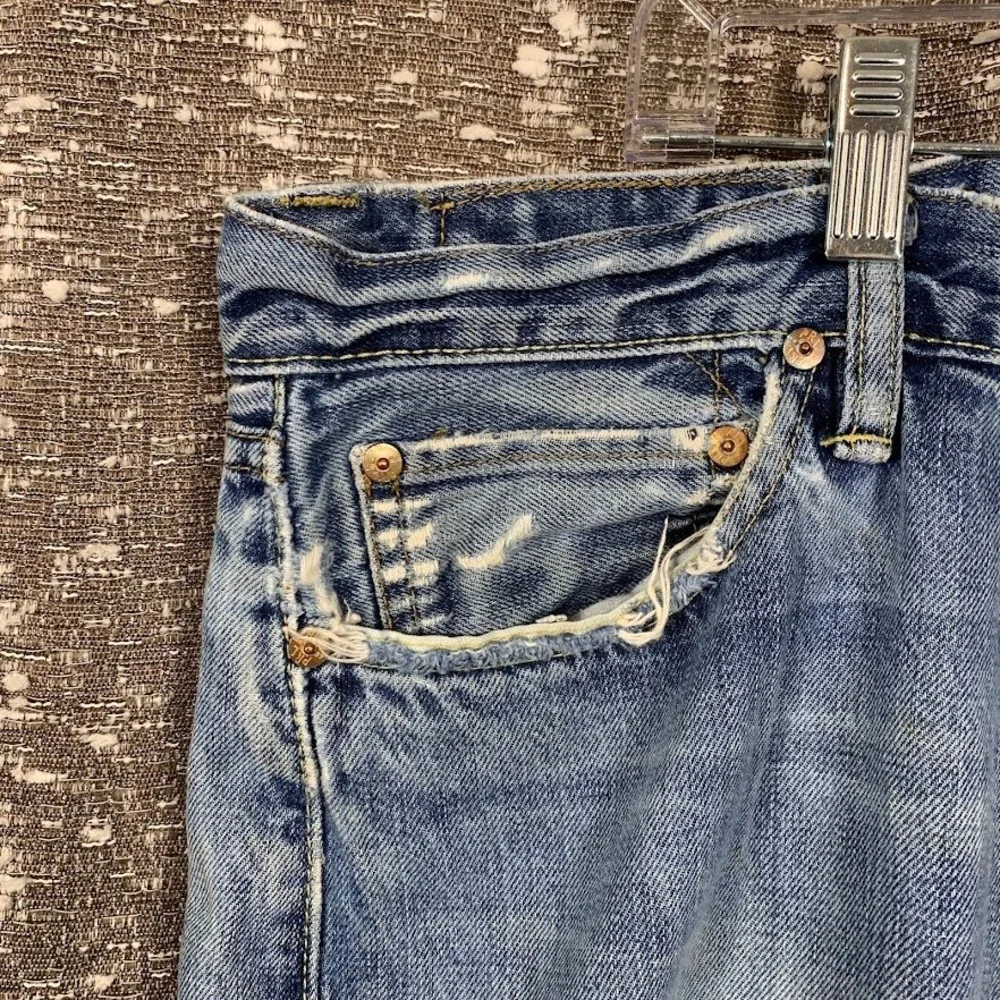 Polo Ralph Lauren Distressed Classic Fit Jeans Blue Denim 39x30 Mens Frayed